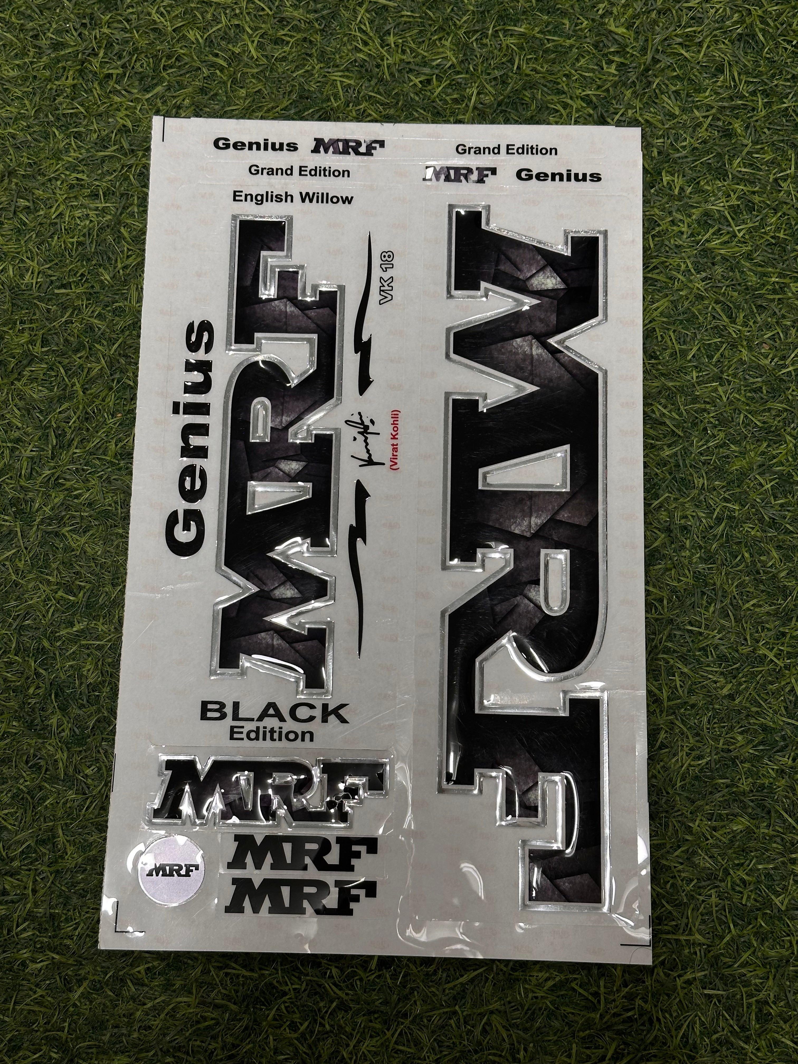 MRF GENIUS BLACK EDITION REFUBISHED BAT STICKERS